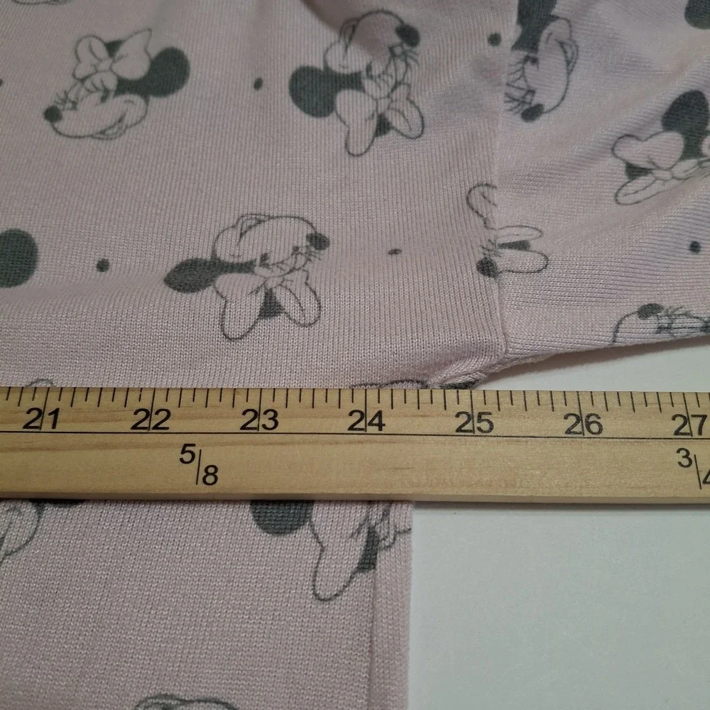 Disney Pajama Outfit Pink Gray XL Minnie Mouse Top & Jogger Pants Stretch‎ - Picture 10 of 13